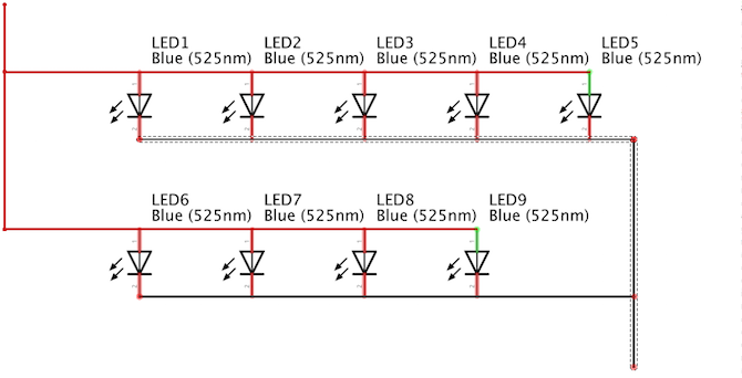 Okruh LED tlačidiel skratky