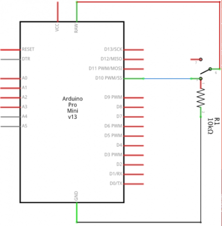 Obvod skratky Arduino