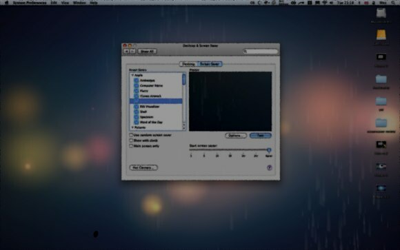 Šetrič Obrazovky pre Mac OS X a Windows daždivý deň
