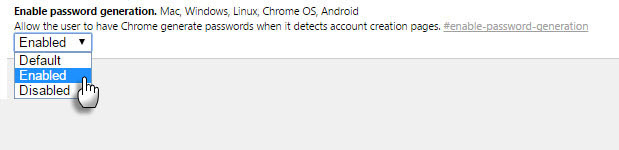 Povoliť heslo prehliadača Chrome