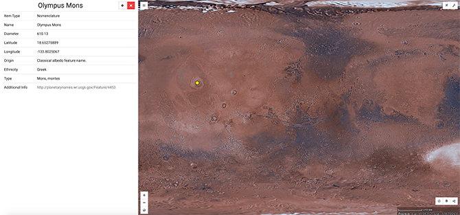 Mapa Mars Trek