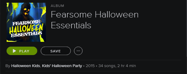 Spotify Playlist - Fearsome Halloween Essentials