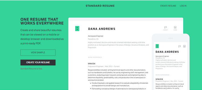 Resume Tool - Standard Resume