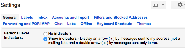 Gmail rysy ne-používa-Osobné-level-indikátory