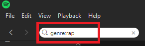 Žáner vyhľadávania Spotify