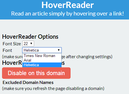 Hover-Reader-Nastavenia