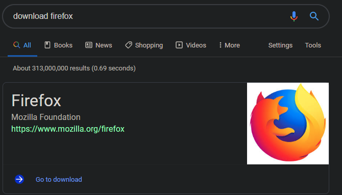 Odkaz na stiahnutie prehliadača Firefox