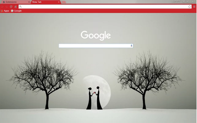 ValentineCoupleMoonChromeTheme