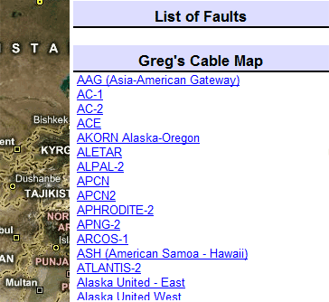 podmorská internetová káblová mapa