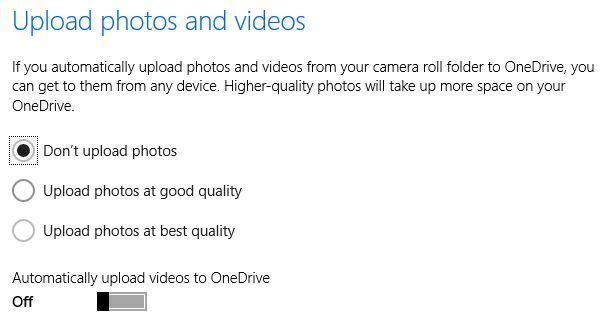 Aplikácia OneDrive Camera Roll