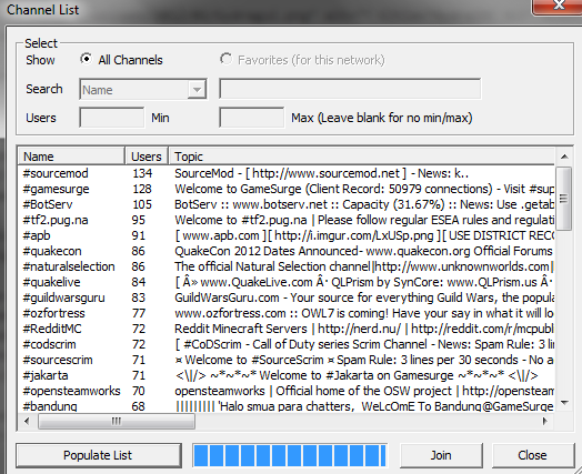 irc chat softvér