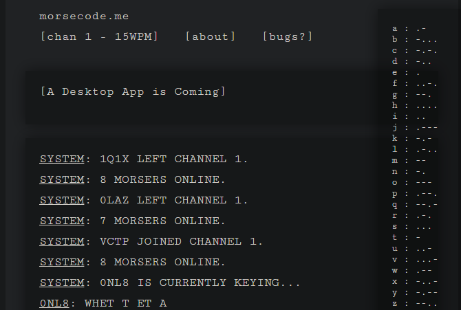 Morsecodeme Morseov kódový chat