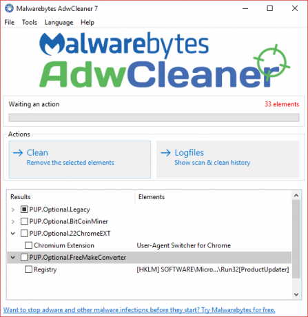 Sprievodca odstránením škodlivého softvéru nájdete v časti Malwarebytes adwcleaner