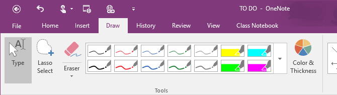 10 skvelých tipov pre OneNote, ktoré by ste mali používať po celú dobu, karta Kreslenie 670x189