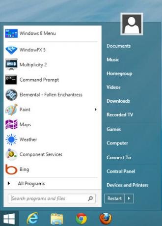 Windows 8 Štart menu