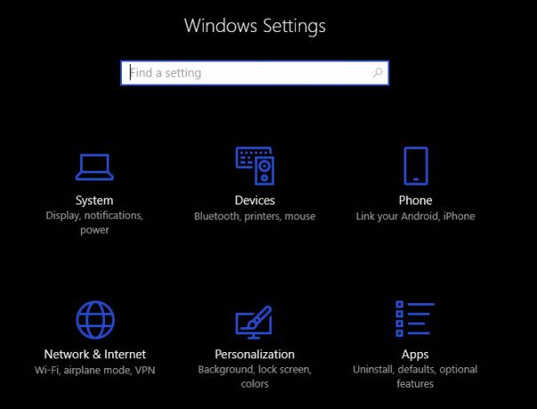 údržba počítača - panel nastavení systému Windows 10