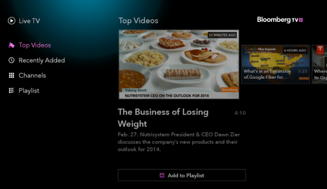 Aplikácia Bloomberg TV + Android TV