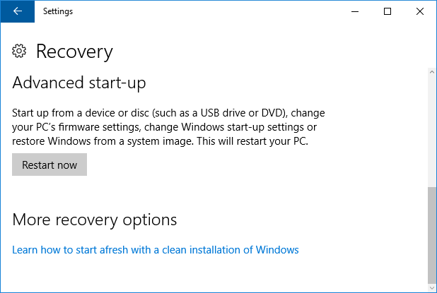 čistá inštalácia systému Windows 10