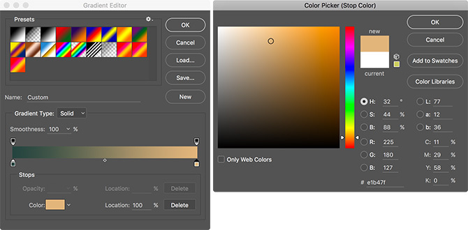 Color Picker Orange vo Photoshope