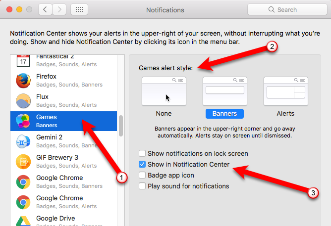 Ako používať (a zakázať) herné centrum v počítačoch Mac a iOS 10 Úprava upozornení v počítačoch Mac