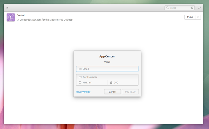 elementary os proces platby