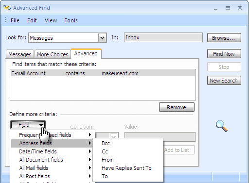 6 spôsobov, ako vyhľadať e-maily v programe Outlook 2007 Okamžité vyhľadávanie10