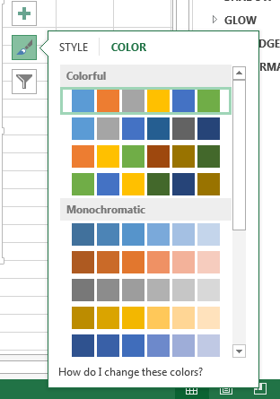 Excel farebné predvoľby