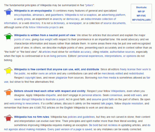 Wikipedia 5 pilierov