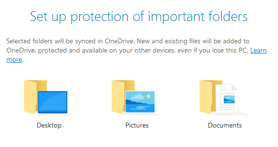 ochrana priečinka onedrive