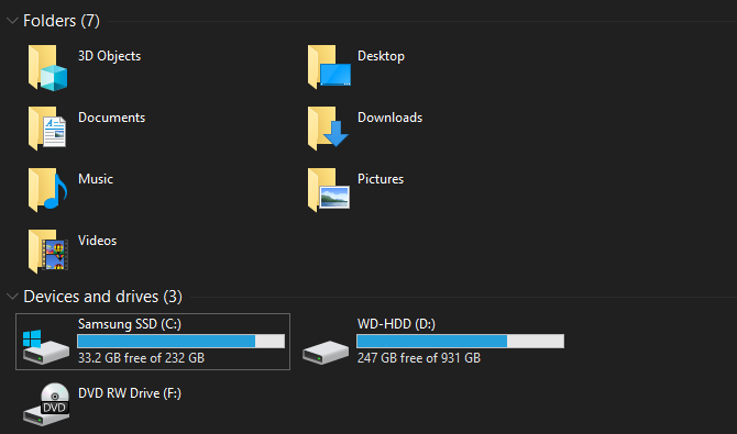 Windows Disk Storage Space