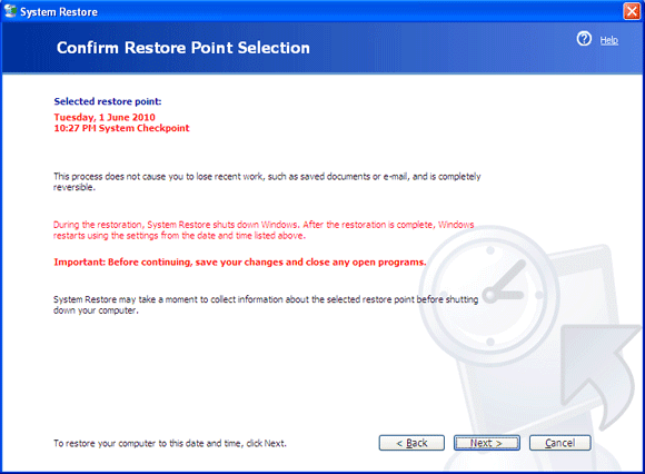 obnovenie systému Windows xp