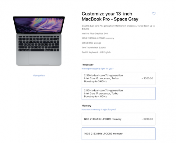 Vlastné možnosti Macbook Pro