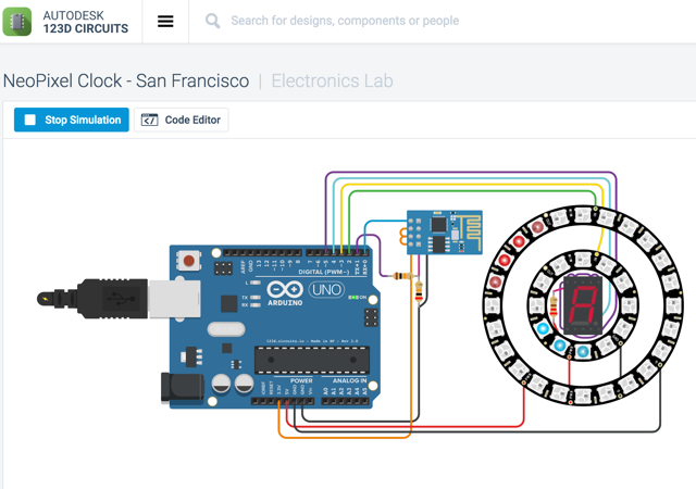 neopixelové hodiny