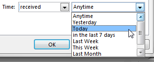 Filtre časových formátov Outlook