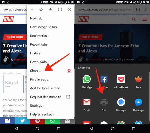 prevádzajte webovú stránku do formátu PDF v prehliadači Chrome pre Android 3