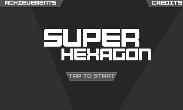 Super Hexagon Úvodná obrazovka