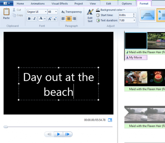 Windows Movie Maker - tituly