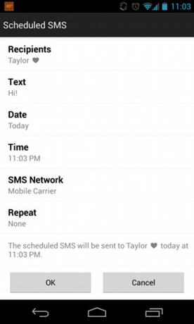 SMS plánovanie Android