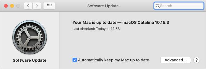 Stránka Aktualizácia softvéru v systéme MacOS