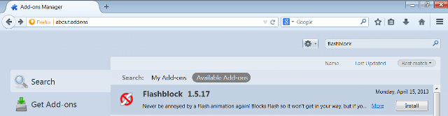 Flashblock-firefox-addon