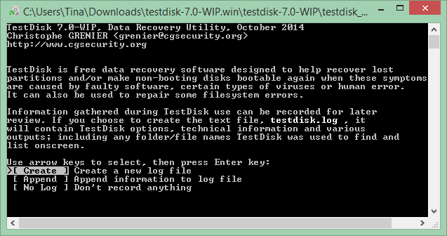 Toto je snímanie obrazovky jedného z najlepších programov Windows s názvom TestDisk