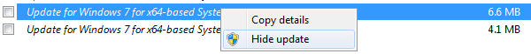 Skryť službu Windows Update