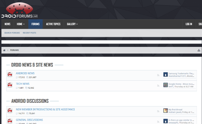 Vyskúšajte toto fórum Android, fóra Droid