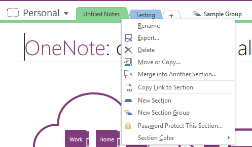 Najlepšie organizačné funkcie programu OneNote sú skryté v skupinách sekcií Plain Sight OneNote