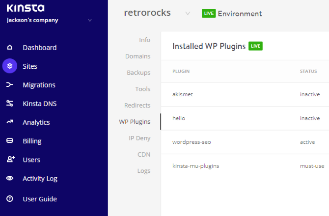 Spravujte doplnky WordPress na ovládacom paneli spoločnosti Kinsta