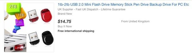 Falošné USB Flash disky na eBay