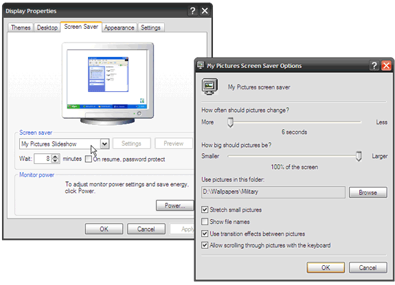 ako vytvoriť šetrič obrazovky Windows XP