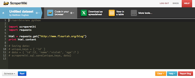 scraperwiki kódovanie-browser