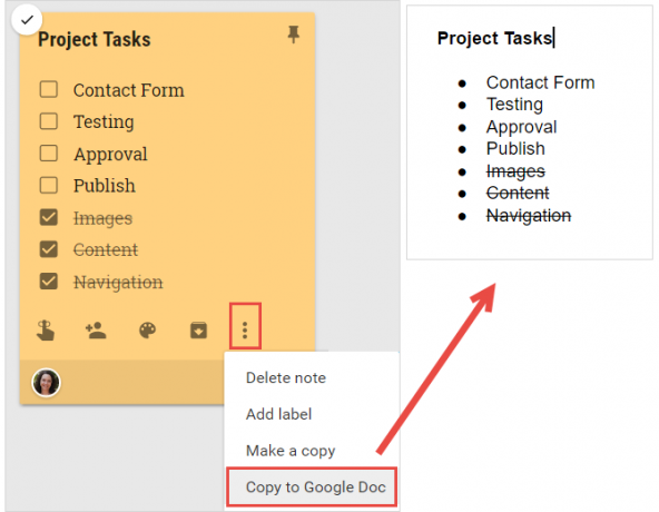 Ako používať Google Keep na jednoduché riadenie projektov GoogleKeepCopyToDocs web