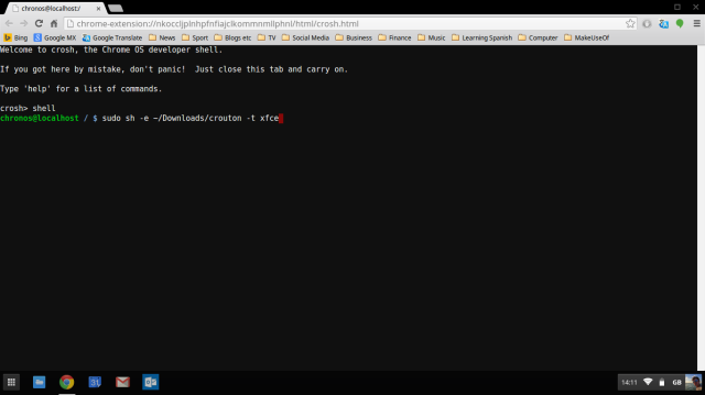 ChromeOS-shell-linux-krutóny príkazový